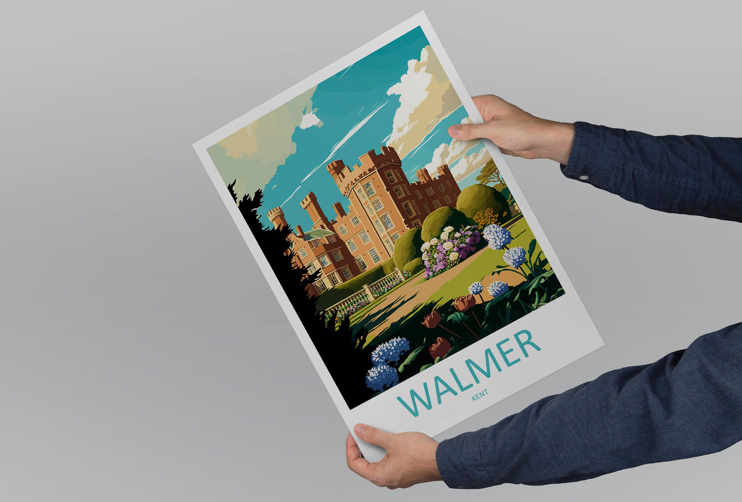 Walmer Travel Print Wall Art Walmer Wall Hanging Home Décor Walmer Gift Art Lovers England Art Lover Gift Print Artwork Kent Art