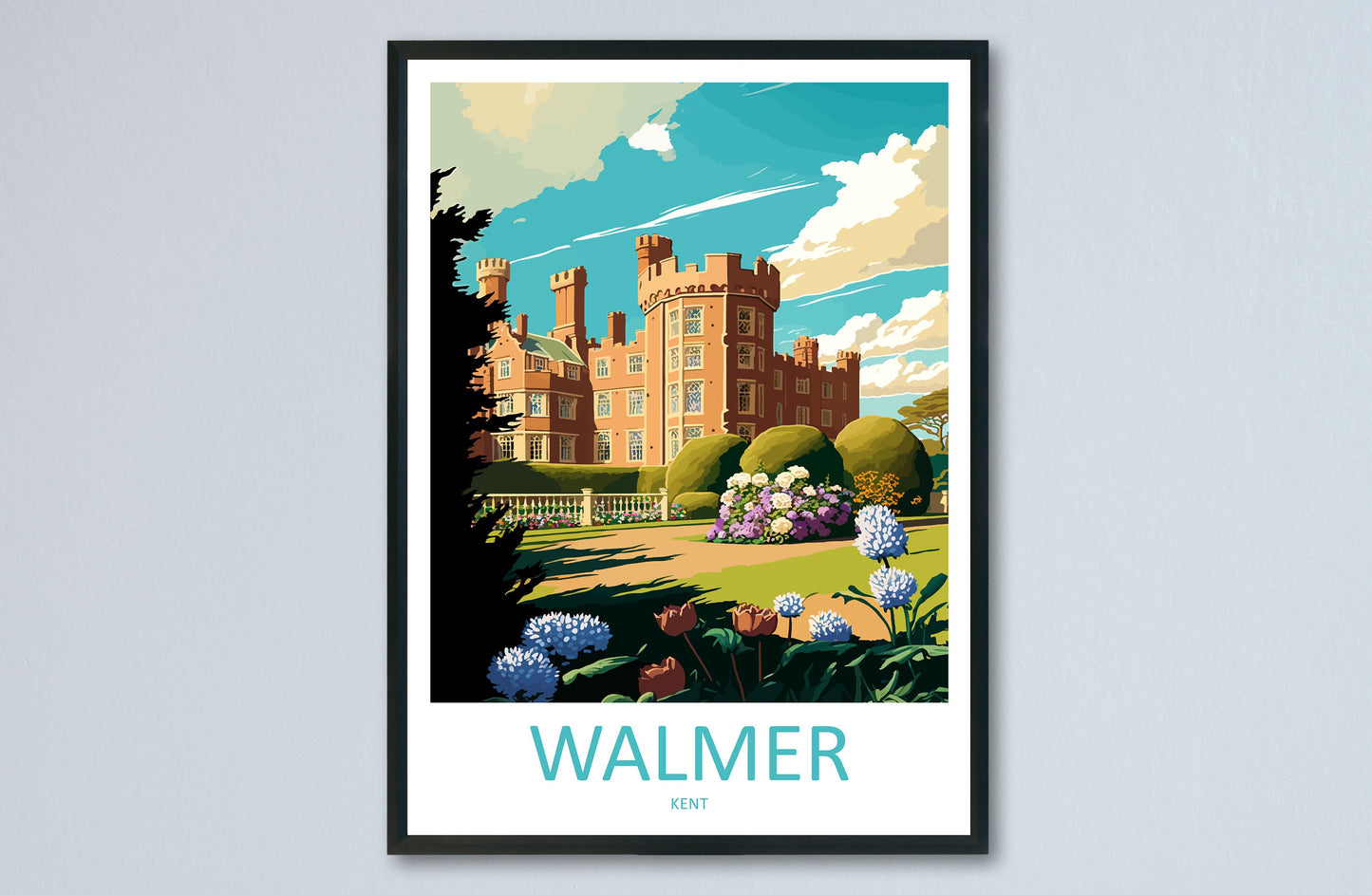 Walmer Travel Print Wall Art Walmer Wall Hanging Home Décor Walmer Gift Art Lovers England Art Lover Gift Print Artwork Kent Art