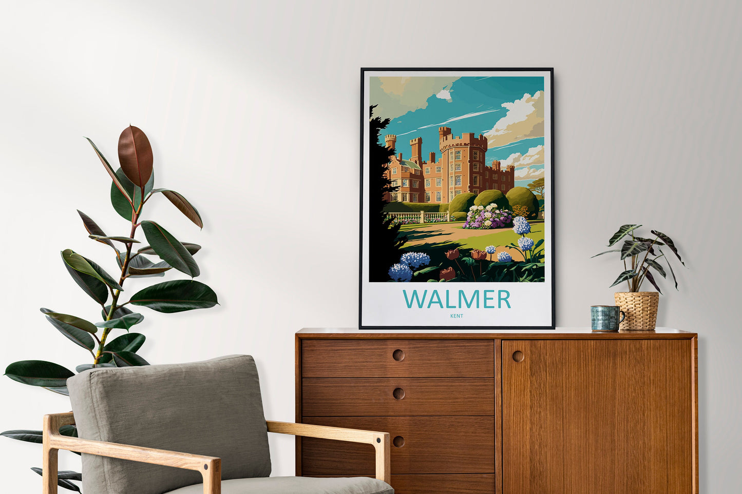 Walmer Travel Print Wall Art Walmer Wall Hanging Home Décor Walmer Gift Art Lovers England Art Lover Gift Print Artwork Kent Art