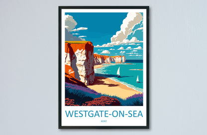 Westgate-On-Sea Travel Print Wall Art Westgate-On-Sea Wall Hanging Home Décor Westgate-On-Sea Gift Art Lovers England Art Lover Gift Print