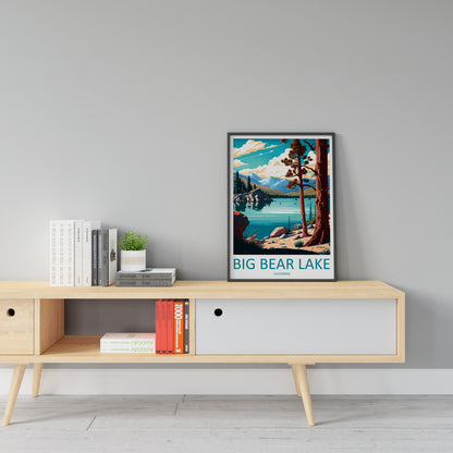 Big Bear Lake Travel Print Wall Art Big Bear Lake Wall Hanging Home Décor Big Bear Lake Gift Art Lovers California Art Lover Gift Lake Art