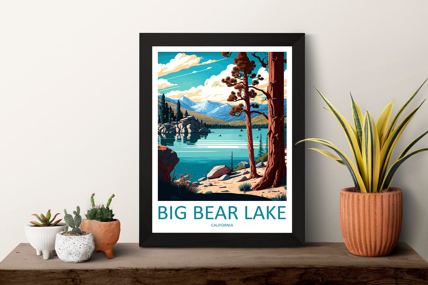 Big Bear Lake Travel Print Wall Art Big Bear Lake Wall Hanging Home Décor Big Bear Lake Gift Art Lovers California Art Lover Gift Lake Art