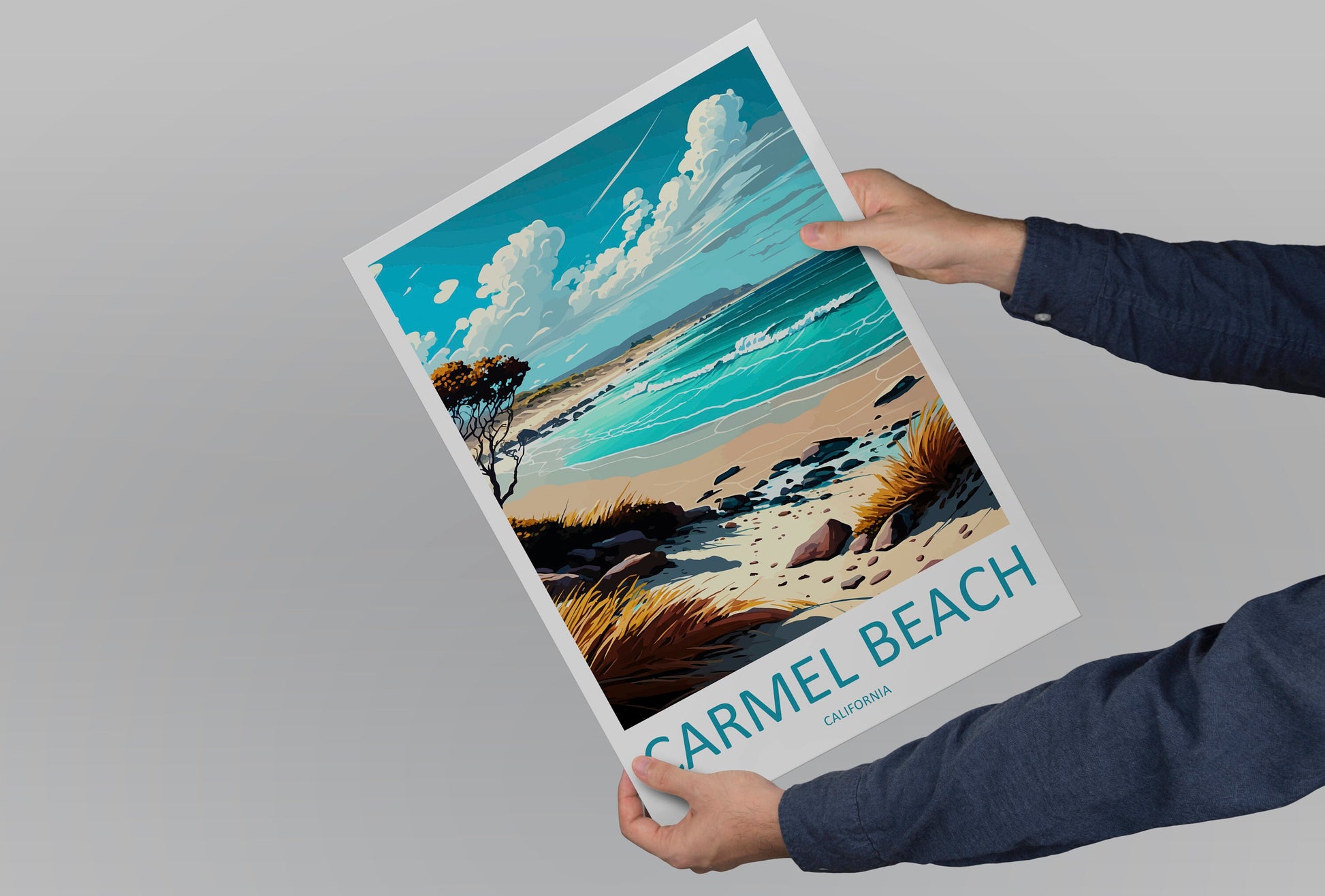 Carmel Beach Travel Print Wall Art Carmel Beach Wall Hanging Home Décor Carmel Beach Gift Art Lovers California Art Lover Gift