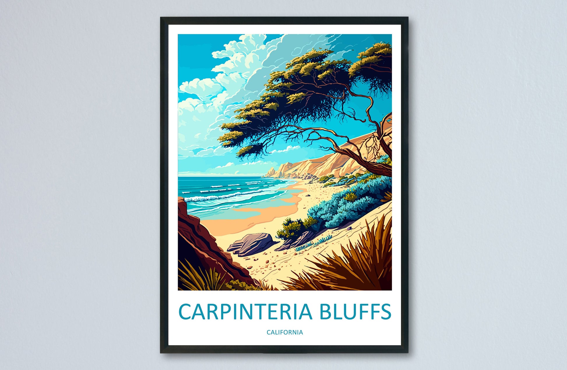Carpinteria Bluffs Travel Print Wall Art Carpinteria Bluffs Wall Hanging Home Décor Carpinteria Bluffs Gift Art Lovers California Art