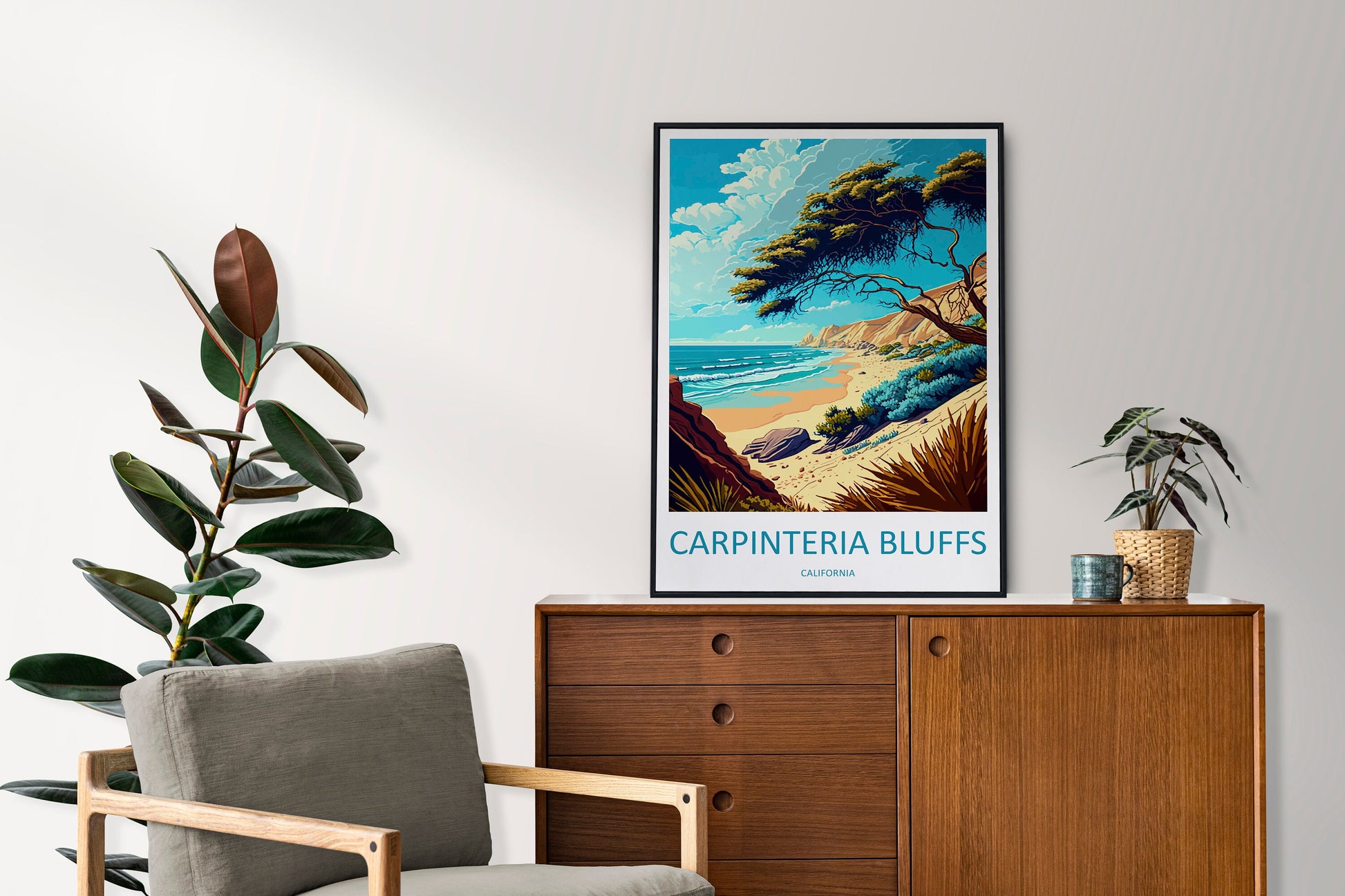 Carpinteria Bluffs Travel Print Wall Art Carpinteria Bluffs Wall Hanging Home Décor Carpinteria Bluffs Gift Art Lovers California Art