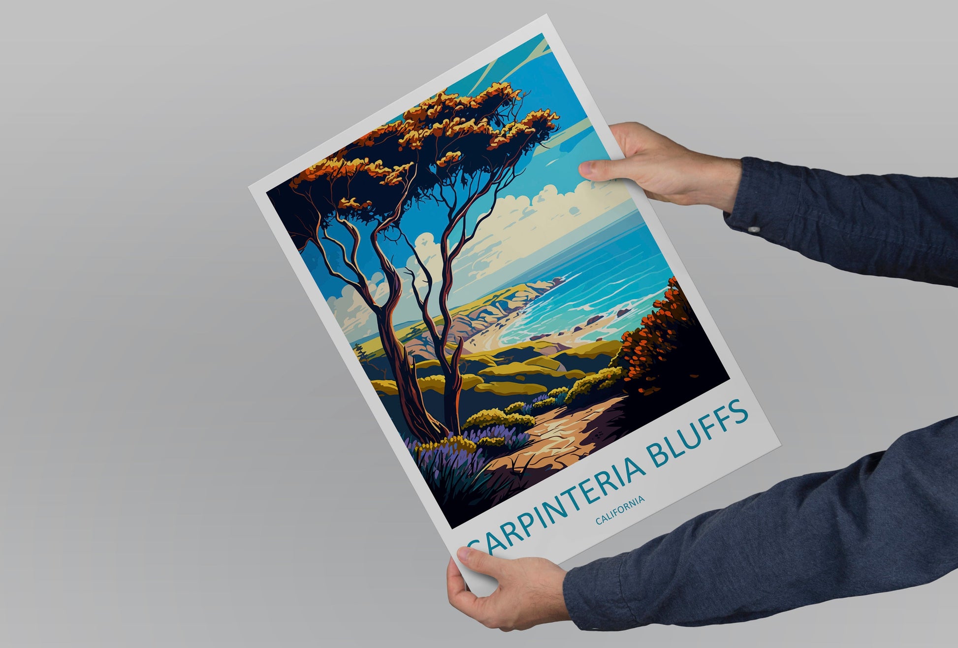Carpinteria Bluffs Travel Print Wall Art Carpinteria Bluffs Wall Hanging Home Décor Carpinteria Bluffs Gift Art Lovers California Art