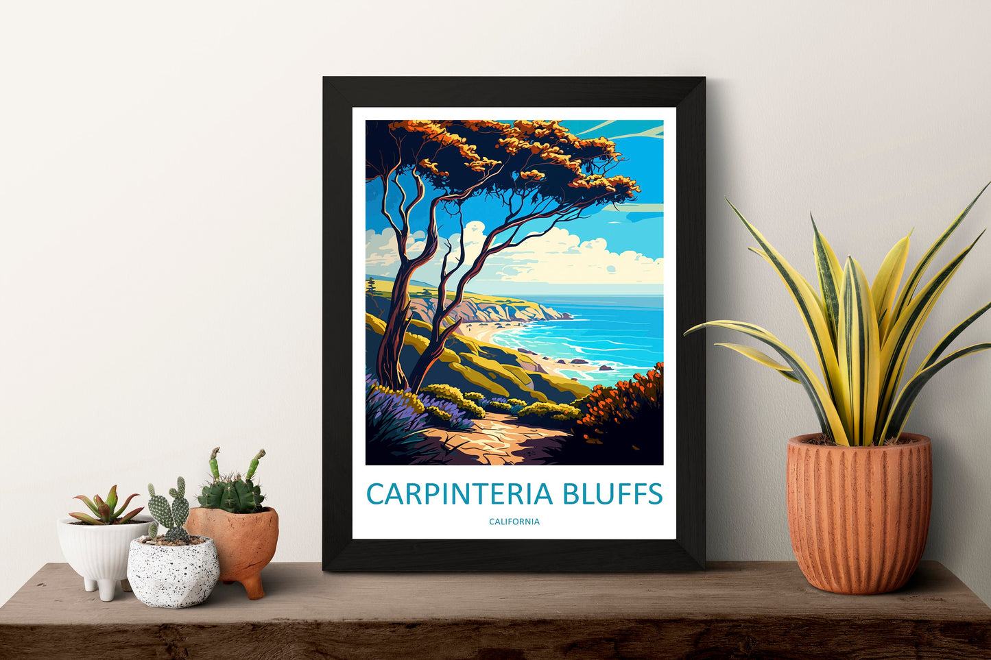 Carpinteria Bluffs Travel Print Wall Art Carpinteria Bluffs Wall Hanging Home Décor Carpinteria Bluffs Gift Art Lovers California Art
