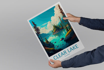 Clear Lake Travel Print Wall Art Clear Lake Wall Hanging Home Décor Clear Lake Gift Art Lovers California Art Lover Gift Clear Lake Art