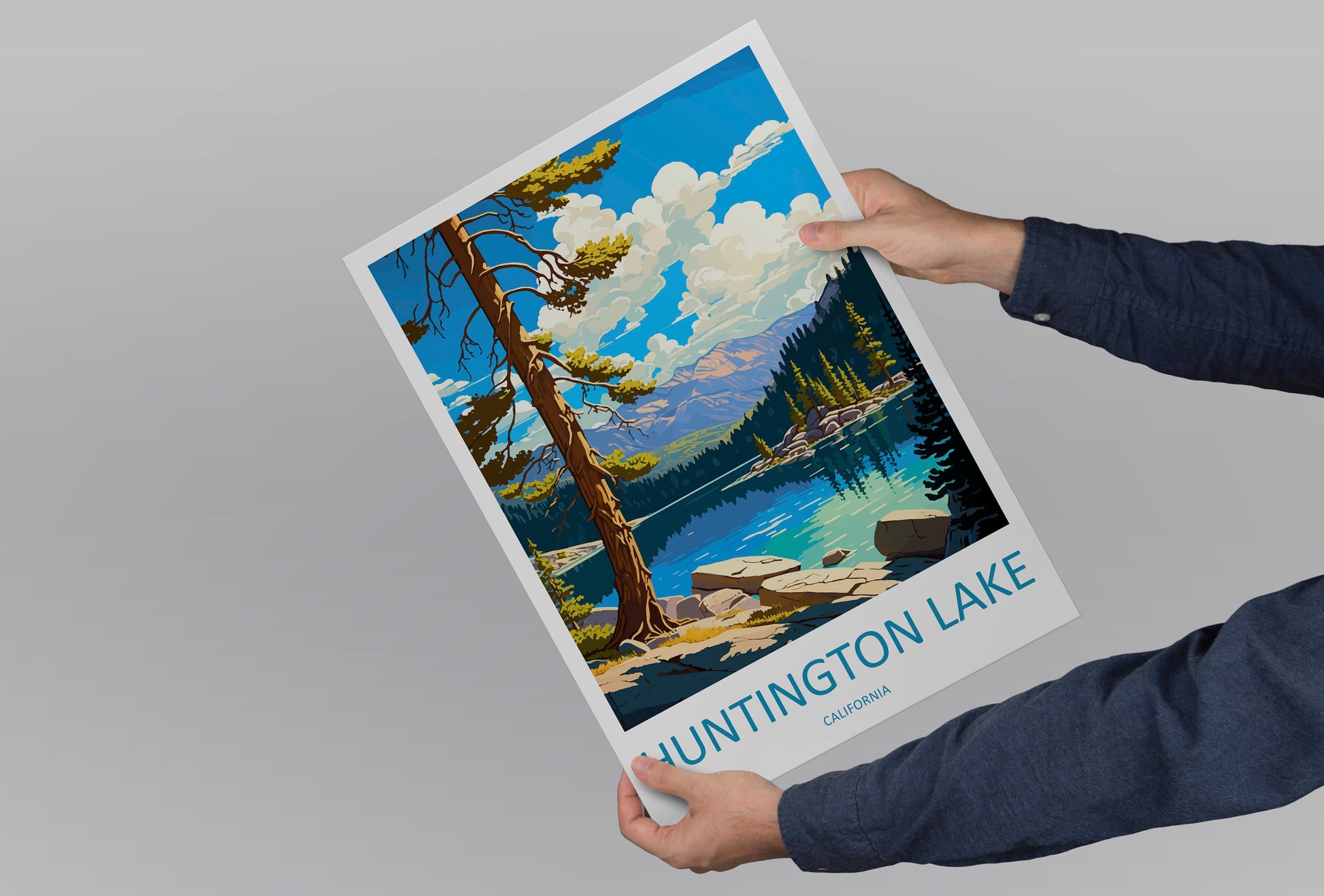 Huntington Lake Travel Print Wall Art Huntington Lake Wall Hanging Home Décor Huntington Lake Gift Art Lovers California Art Lover Gift