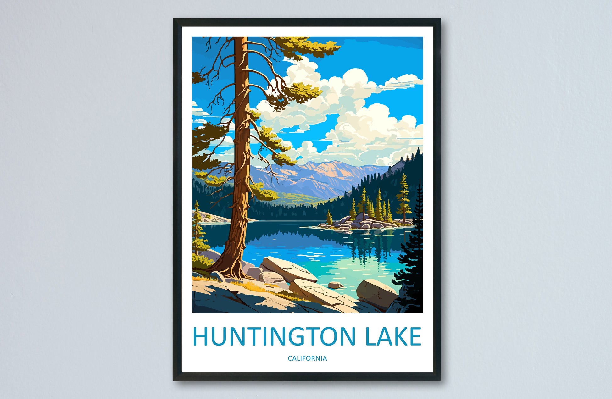 Huntington Lake Travel Print Wall Art Huntington Lake Wall Hanging Home Décor Huntington Lake Gift Art Lovers California Art Lover Gift