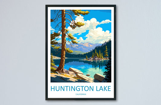 Huntington Lake Travel Print Wall Art Huntington Lake Wall Hanging Home Décor Huntington Lake Gift Art Lovers California Art Lover Gift