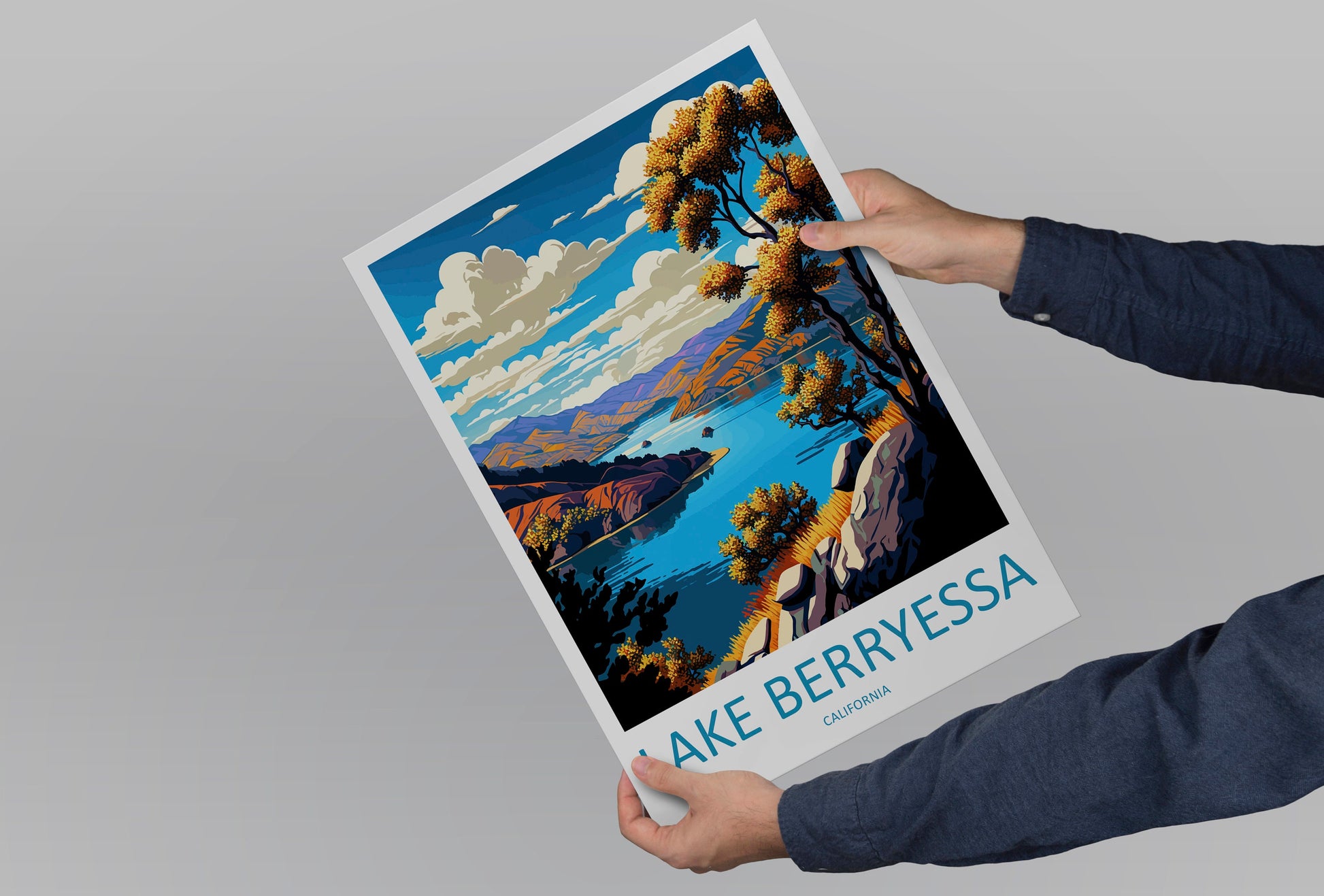 Lake Berryessa Travel Print Wall Art Lake Berryessa Wall Hanging Home Décor Lake Berryessa Gift Art Lovers California Art Lover Gift