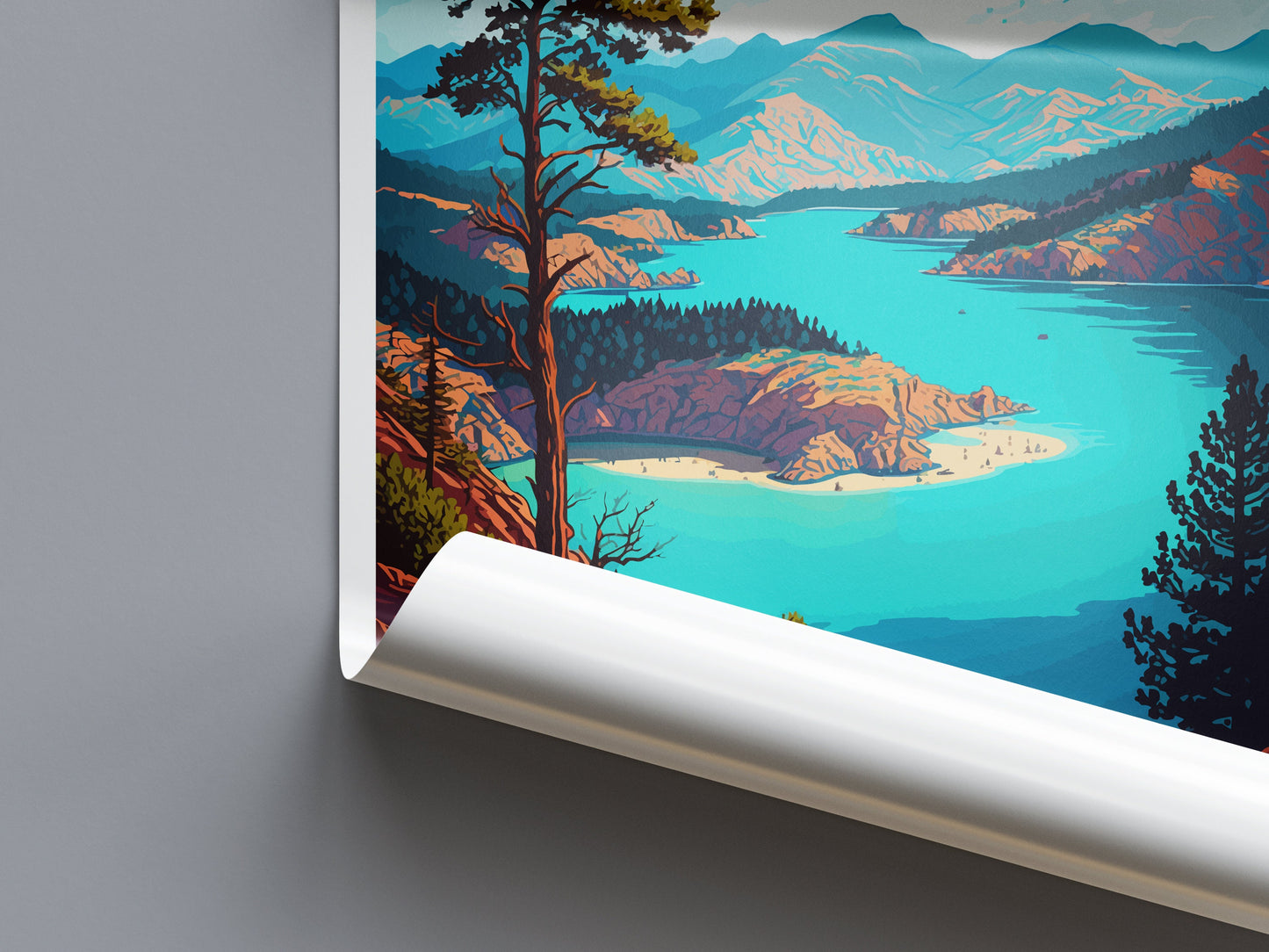 Shasta Lake Travel Print Wall Art Shasta Lake Wall Hanging Home Décor Shasta Lake Gift Art Lovers California Art Lover Gift Shasta Lake