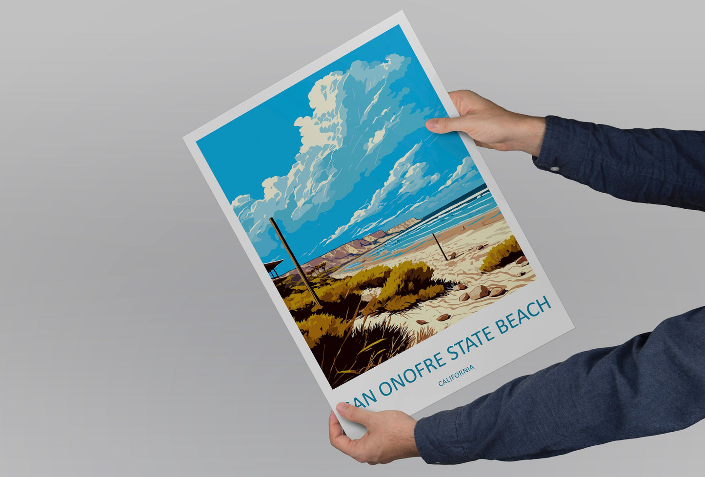 San Onofre Beach Travel Print Wall Art San Onofre Beach Wall Hanging Home Décor San Onofre Beach Gift Art Lovers California Art Lover Gift