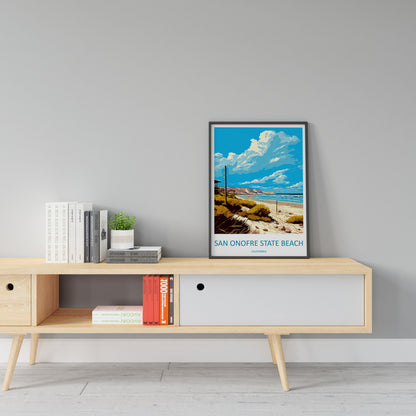 San Onofre Beach Travel Print Wall Art San Onofre Beach Wall Hanging Home Décor San Onofre Beach Gift Art Lovers California Art Lover Gift