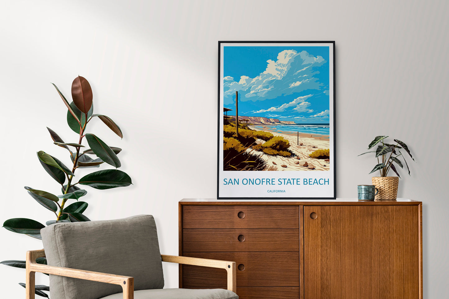 San Onofre Beach Travel Print Wall Art San Onofre Beach Wall Hanging Home Décor San Onofre Beach Gift Art Lovers California Art Lover Gift