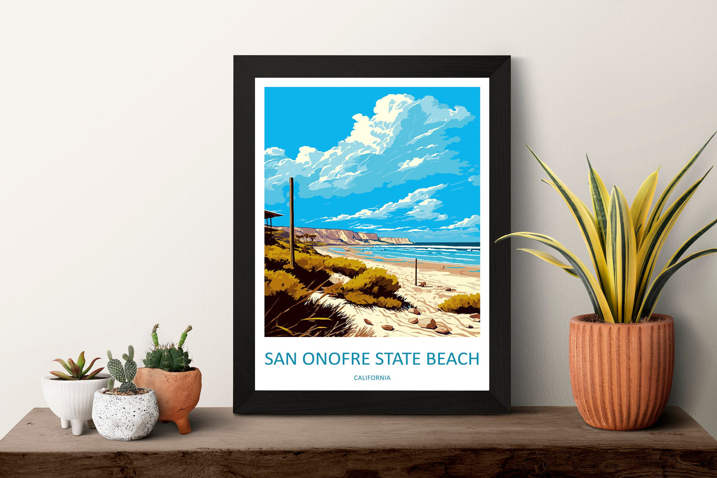 San Onofre Beach Travel Print Wall Art San Onofre Beach Wall Hanging Home Décor San Onofre Beach Gift Art Lovers California Art Lover Gift