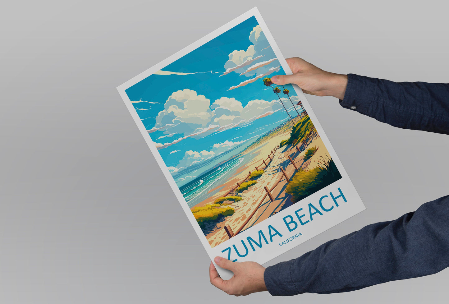 Zuma Beach Travel Print Wall Art Zuma Beach Wall Hanging Home Décor Zuma Beach Gift Art Lovers California Art Lover Gift Zuma Beach