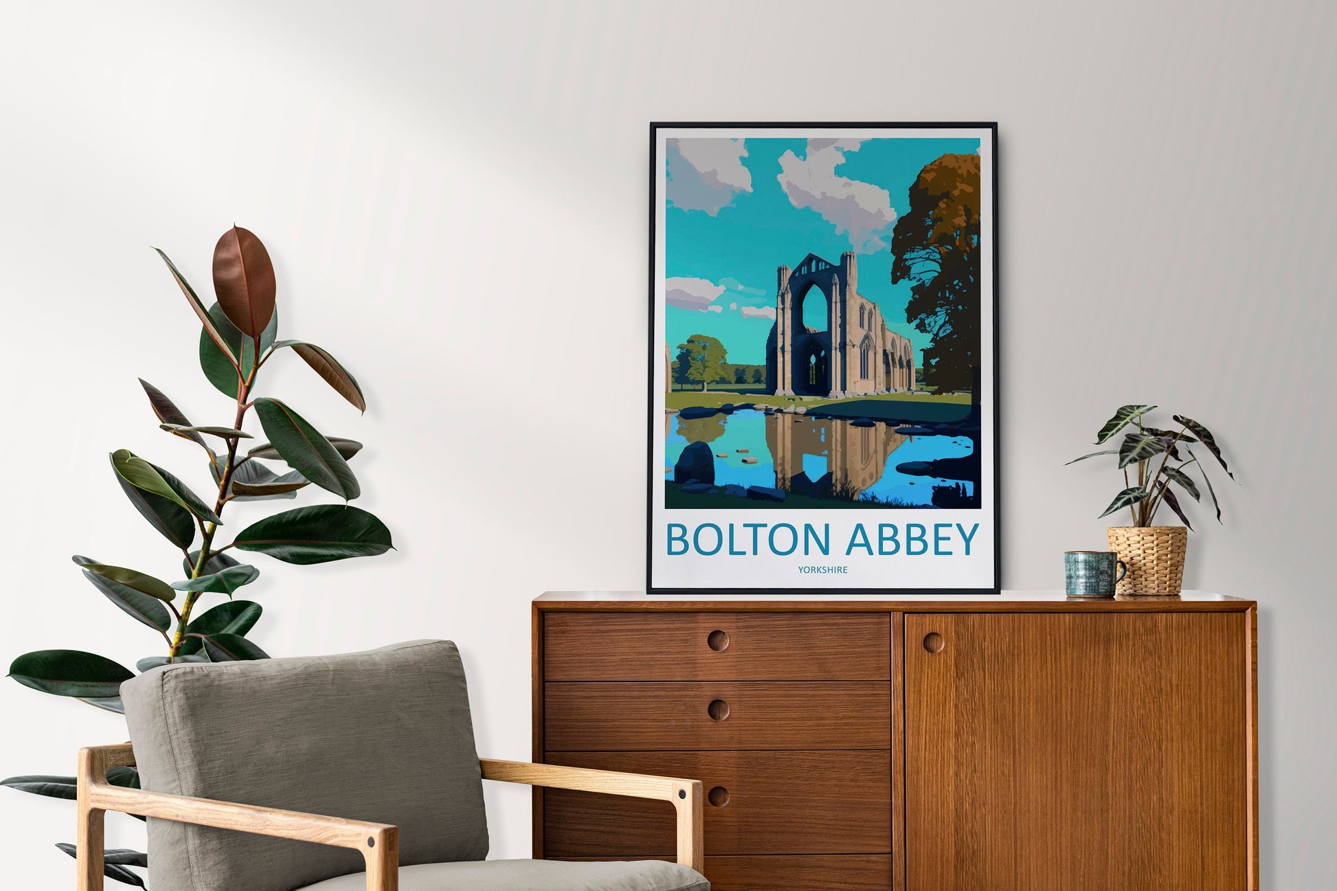 Bolton Abbey Travel Print Wall Art Bolton Abbey Wall Hanging Home Décor Bolton Abbey Gift Art Lovers England Art Lover Gift Print Artwork