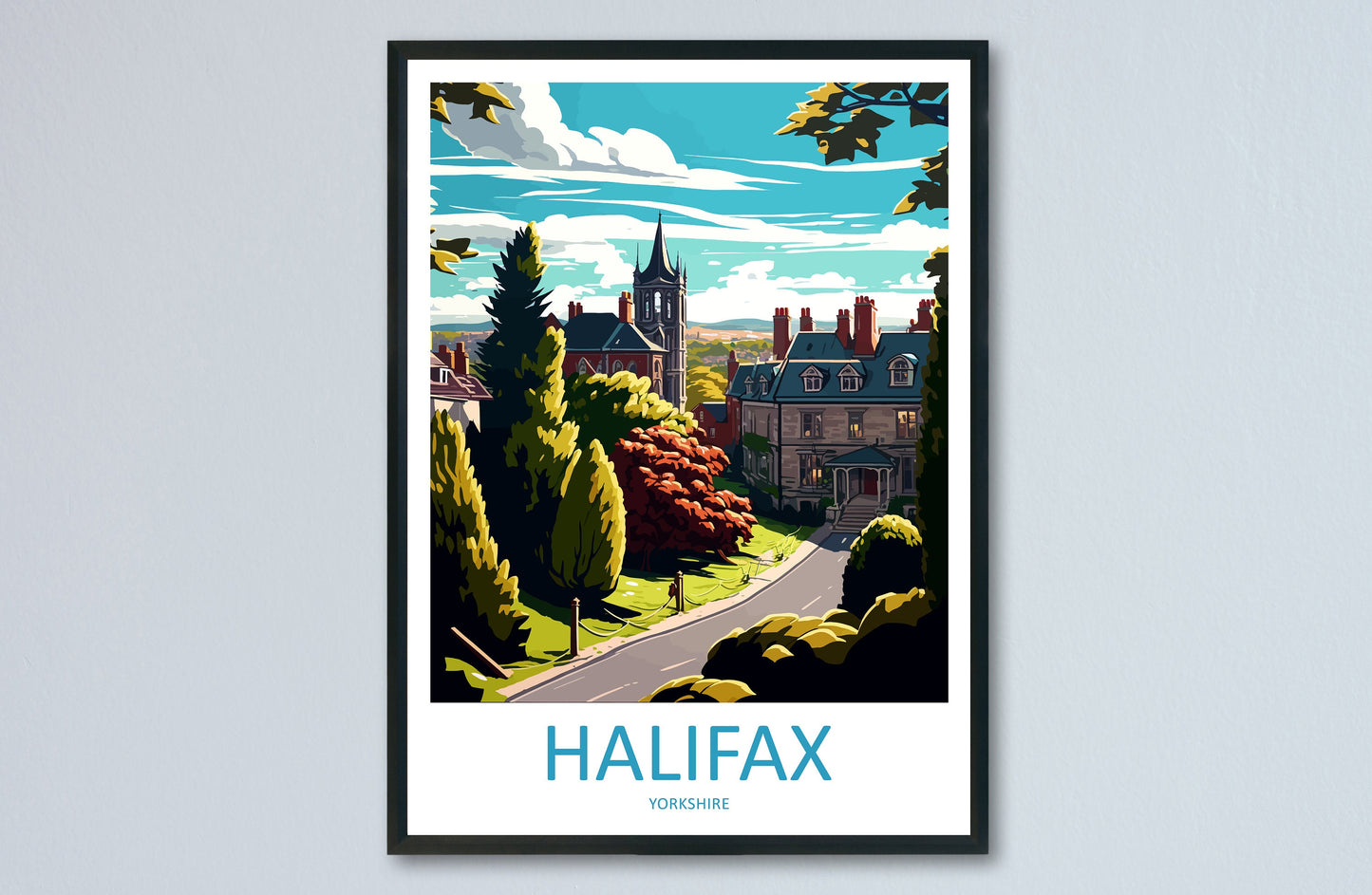 Halifax Travel Print Wall Art Halifax Wall Hanging Home Décor Halifax Gift Art Lovers England Art Lover Gift Print Artwork Yorkshire Artwork