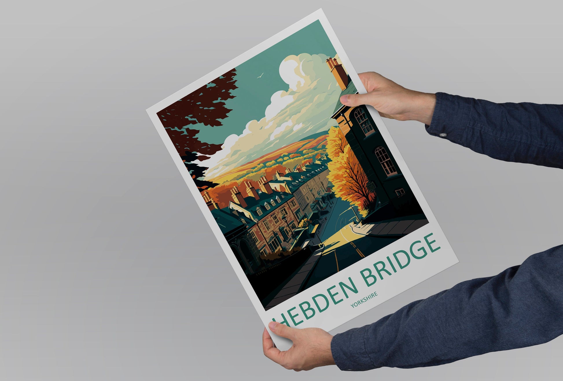 Hebden Bridge Travel Print Wall Art Hebden Bridge Wall Hanging Home Décor Hebden Bridge Gift Art Lovers England Art Lover Gift Print Artwork
