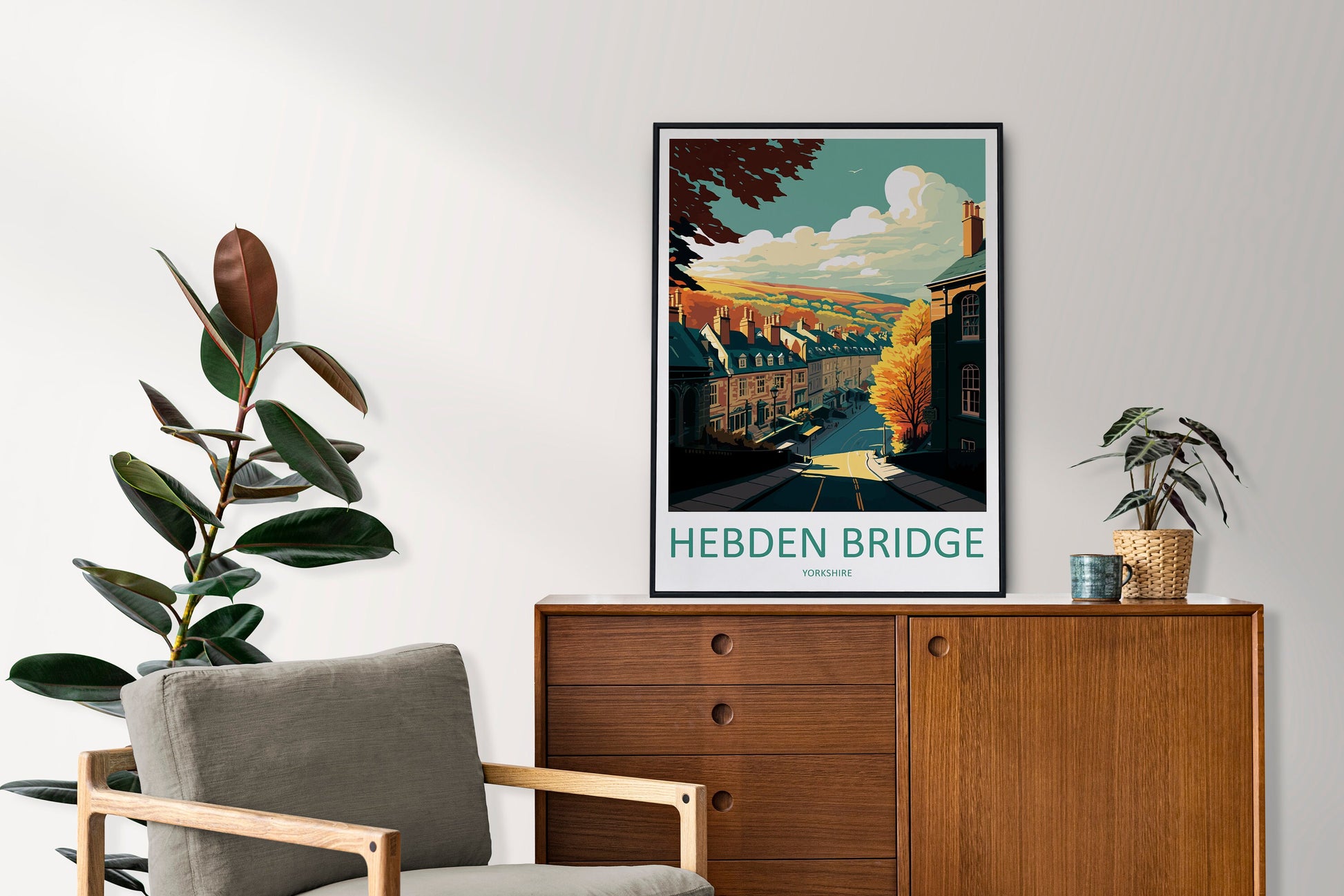 Hebden Bridge Travel Print Wall Art Hebden Bridge Wall Hanging Home Décor Hebden Bridge Gift Art Lovers England Art Lover Gift Print Artwork