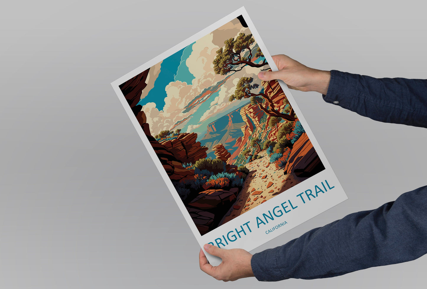 Bright Angel Trail Travel Print Wall Art Bright Angel Trail Wall Hanging Home Décor Bright Angel Trail Gift Art Lovers California Art Lover