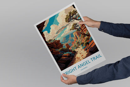 Bright Angel Trail Travel Print Wall Art Bright Angel Trail Wall Hanging Home Décor Bright Angel Trail Gift Art Lovers California Art Lover