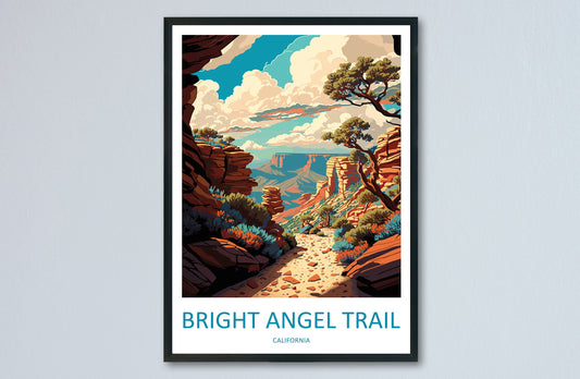 Bright Angel Trail Travel Print Wall Art Bright Angel Trail Wall Hanging Home Décor Bright Angel Trail Gift Art Lovers California Art Lover
