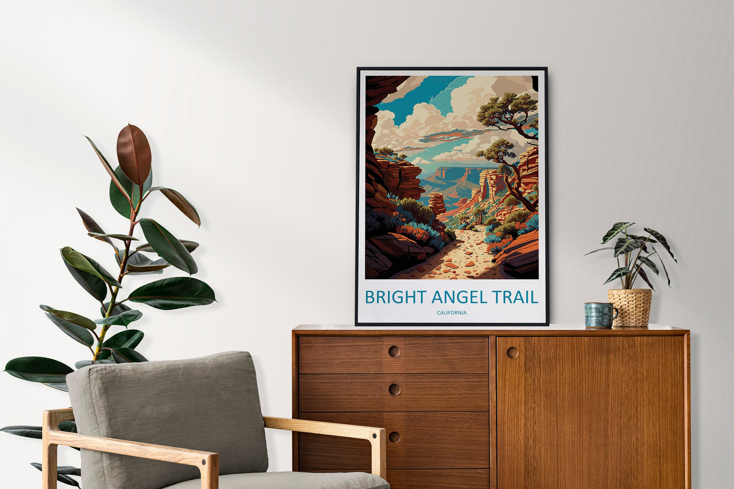 Bright Angel Trail Travel Print Wall Art Bright Angel Trail Wall Hanging Home Décor Bright Angel Trail Gift Art Lovers California Art Lover