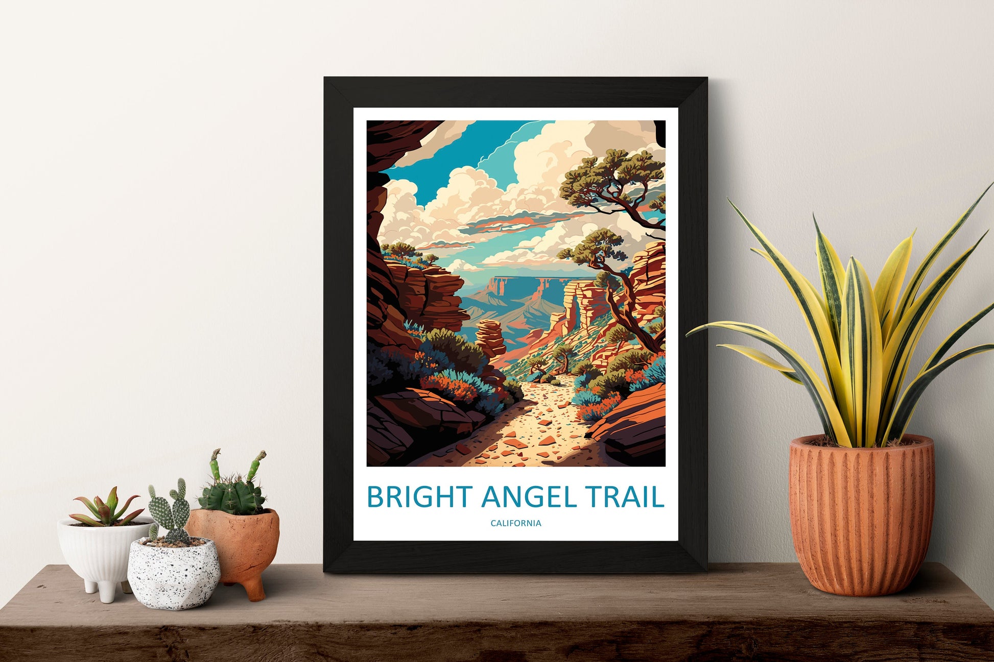 Bright Angel Trail Travel Print Wall Art Bright Angel Trail Wall Hanging Home Décor Bright Angel Trail Gift Art Lovers California Art Lover