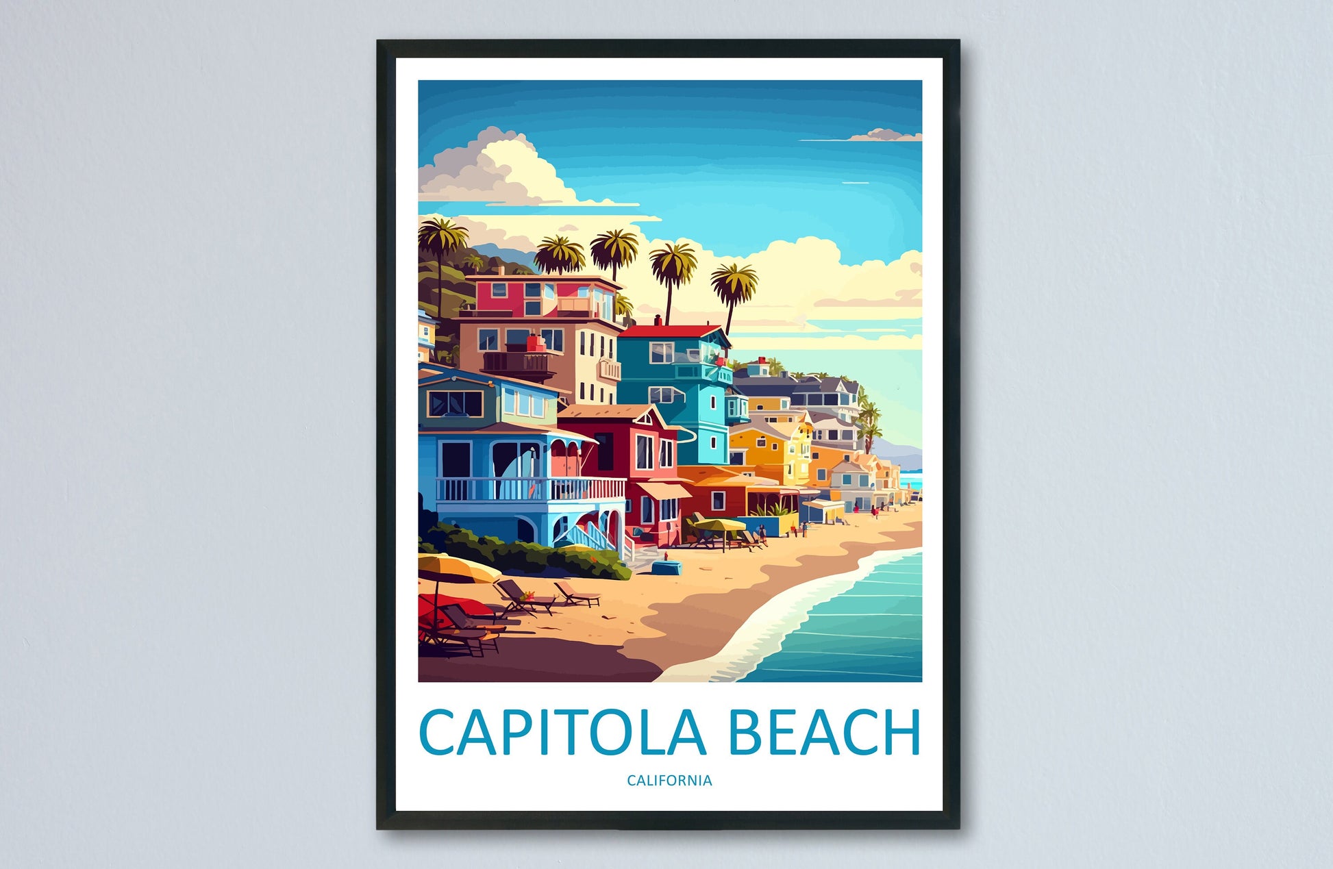 Capitola Beach Travel Print Wall Art Capitola Beach Wall Hanging Home Décor Capitola Beach Gift Art Lovers California Art Lover Gift Print