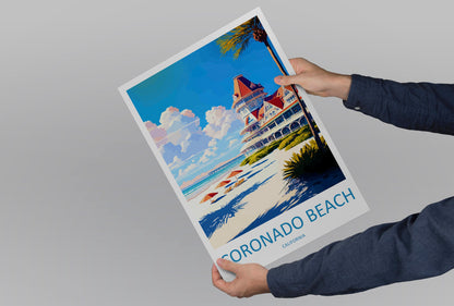 Coronado Beach Travel Print Wall Art Coronado Beach Wall Hanging Home Décor Coronado Beach Gift Art Lovers California Art Lover Gift Print