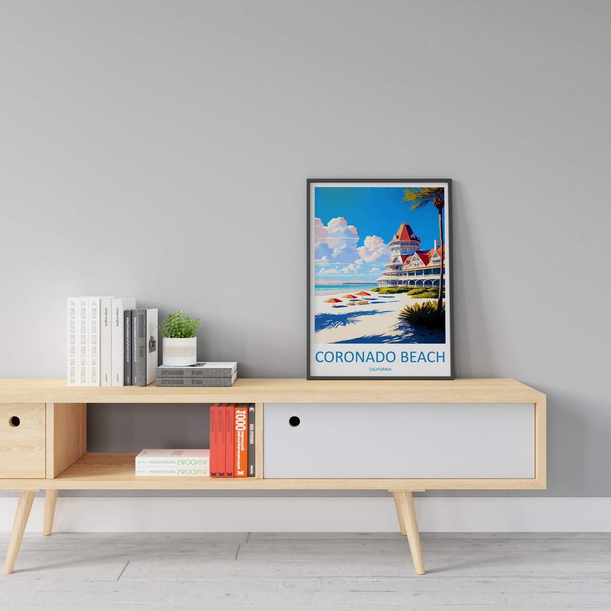 Coronado Beach Travel Print Wall Art Coronado Beach Wall Hanging Home Décor Coronado Beach Gift Art Lovers California Art Lover Gift Print