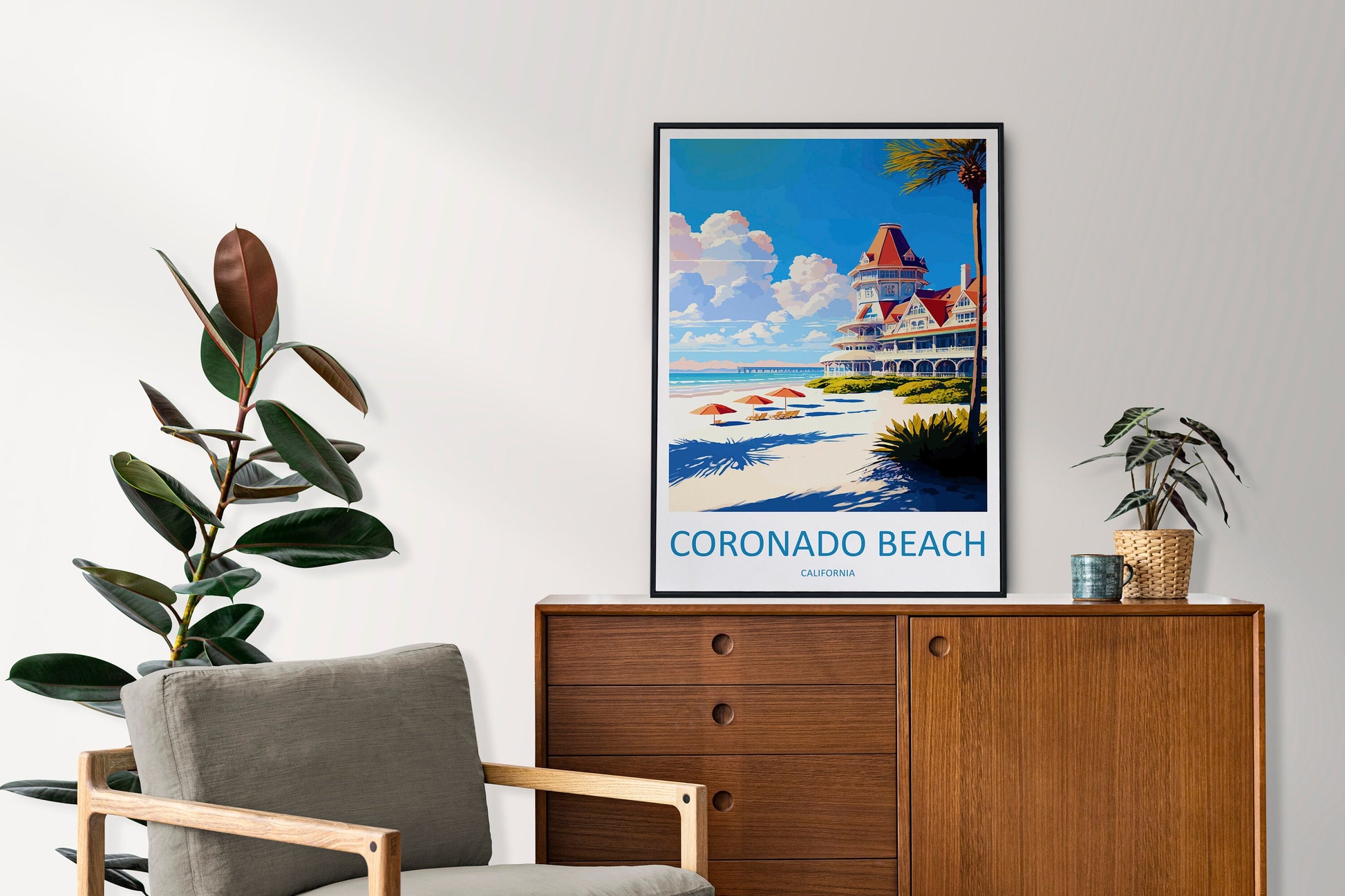 Coronado Beach Travel Print Wall Art Coronado Beach Wall Hanging Home Décor Coronado Beach Gift Art Lovers California Art Lover Gift Print