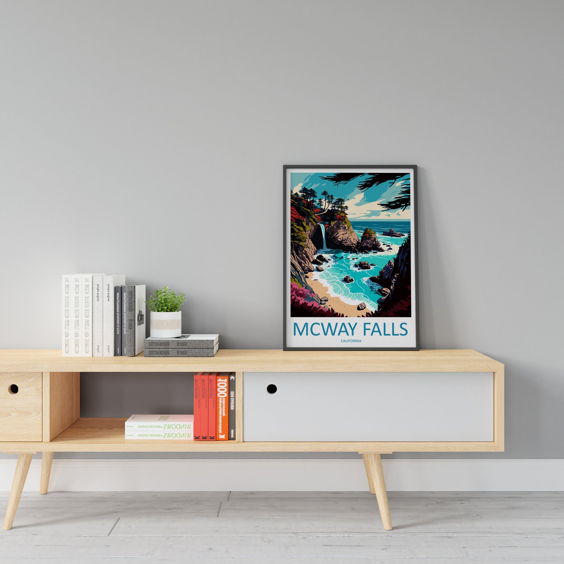 Mcway Falls Travel Print Wall Art Mcway Falls Wall Hanging Home Décor Mcway Falls Gift Art Lovers California Art Lover Gift Print