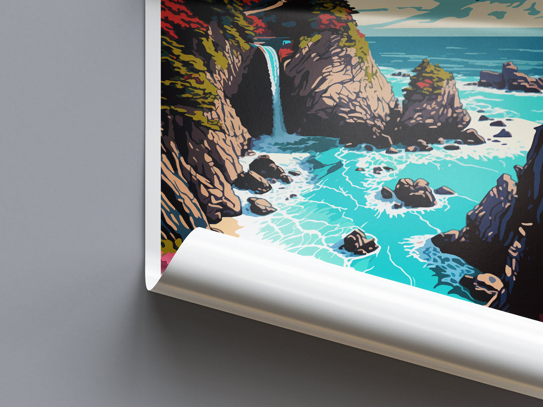 Mcway Falls Travel Print Wall Art Mcway Falls Wall Hanging Home Décor Mcway Falls Gift Art Lovers California Art Lover Gift Print