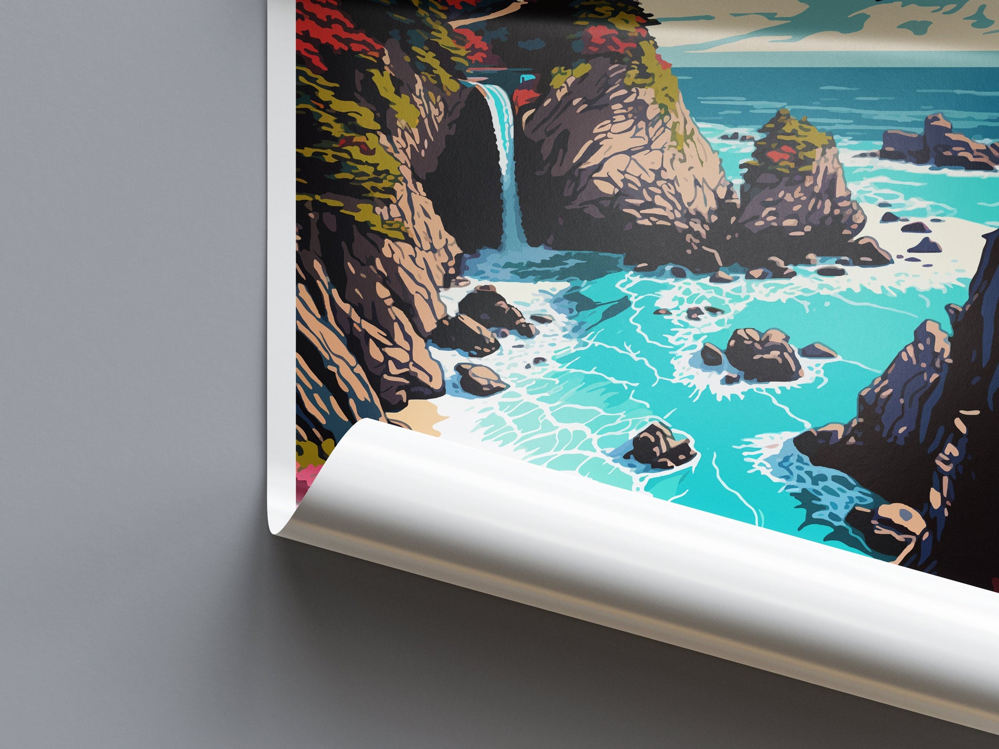 Mcway Falls Travel Print Wall Art Mcway Falls Wall Hanging Home Décor Mcway Falls Gift Art Lovers California Art Lover Gift Print