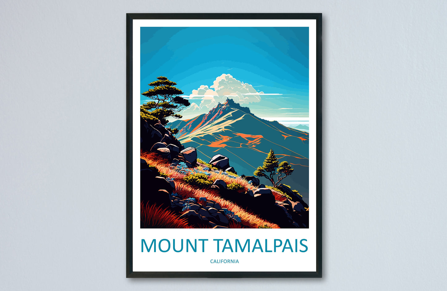 Mount Tamalpais Travel Print Wall Art Mount Tamalpais Wall Hanging Home Décor Mount Tamalpais Gift Art Lovers California Art Lover Gift