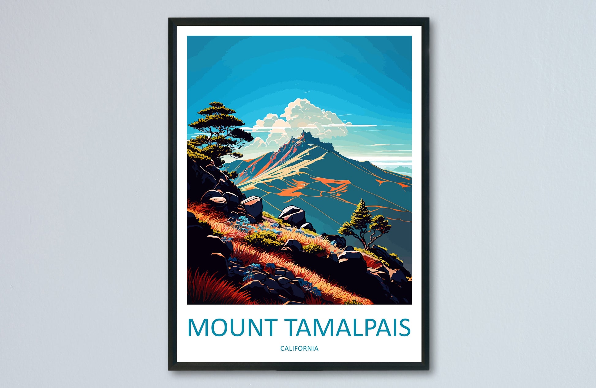 Mount Tamalpais Travel Print Wall Art Mount Tamalpais Wall Hanging Home Décor Mount Tamalpais Gift Art Lovers California Art Lover Gift