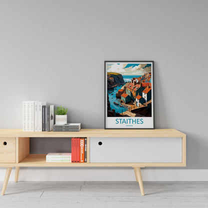 Staithes Travel Print Wall Art Staithes Wall Hanging Home Décor Staithes Gift Art Lovers England Art Lover Gift Print Artwork
