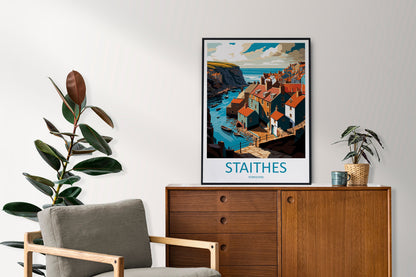 Staithes Travel Print Wall Art Staithes Wall Hanging Home Décor Staithes Gift Art Lovers England Art Lover Gift Print Artwork