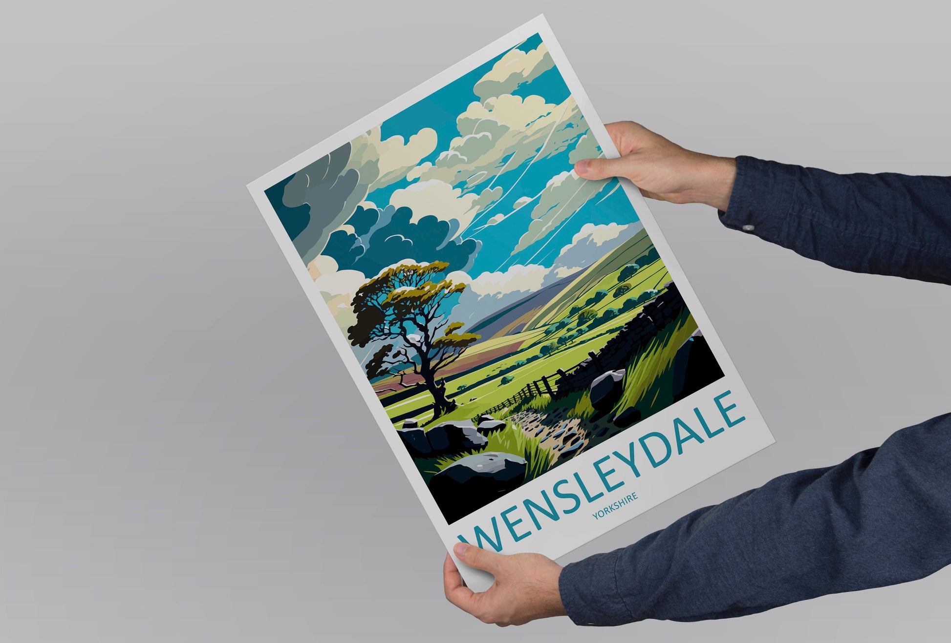 Wensleydale Travel Print Wall Art Wensleydale Wall Hanging Home Décor Wensleydale Gift Art Lovers England Art Lover Gift Print Artwork