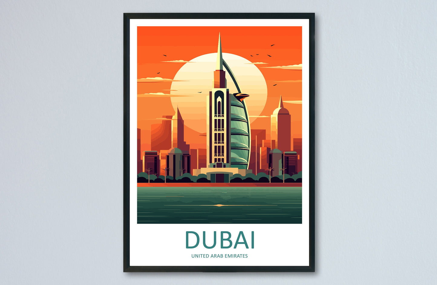 Dubai Travel Print Wall Art Dubai Wall Hanging Home Décor Dubai Gift Art Lovers Wall Art United States Emirates Travel Print Dubai Wall Art