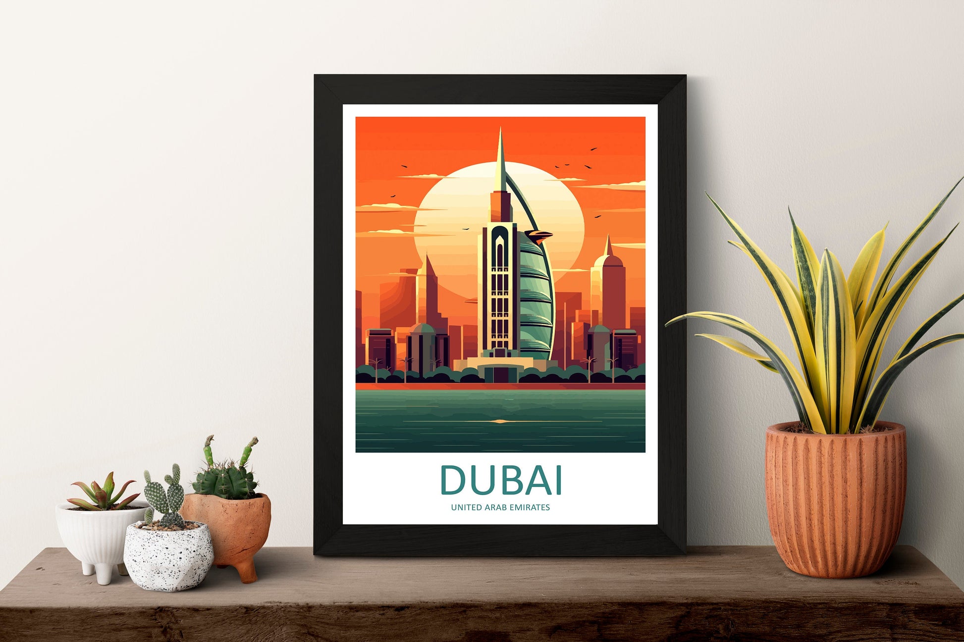 Dubai Travel Print Wall Art Dubai Wall Hanging Home Décor Dubai Gift Art Lovers Wall Art United States Emirates Travel Print Dubai Wall Art