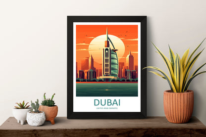 Dubai Travel Print Wall Art Dubai Wall Hanging Home Décor Dubai Gift Art Lovers Wall Art United States Emirates Travel Print Dubai Wall Art