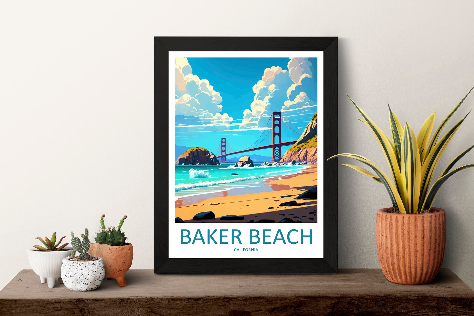 Baker Beach Travel Print Wall Art Baker Beach Wall Hanging Home Décor Baker Beach Gift Art Lovers California Art Lover Gift California