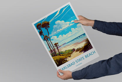 Carlsbad State Beach Travel Print Wall Art Carlsbad State Beach Wall Hanging Home Décor Carlsbad State Beach Gift Art Lovers California Art