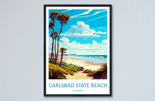 Carlsbad State Beach Travel Print Wall Art Carlsbad State Beach Wall Hanging Home Décor Carlsbad State Beach Gift Art Lovers California Art