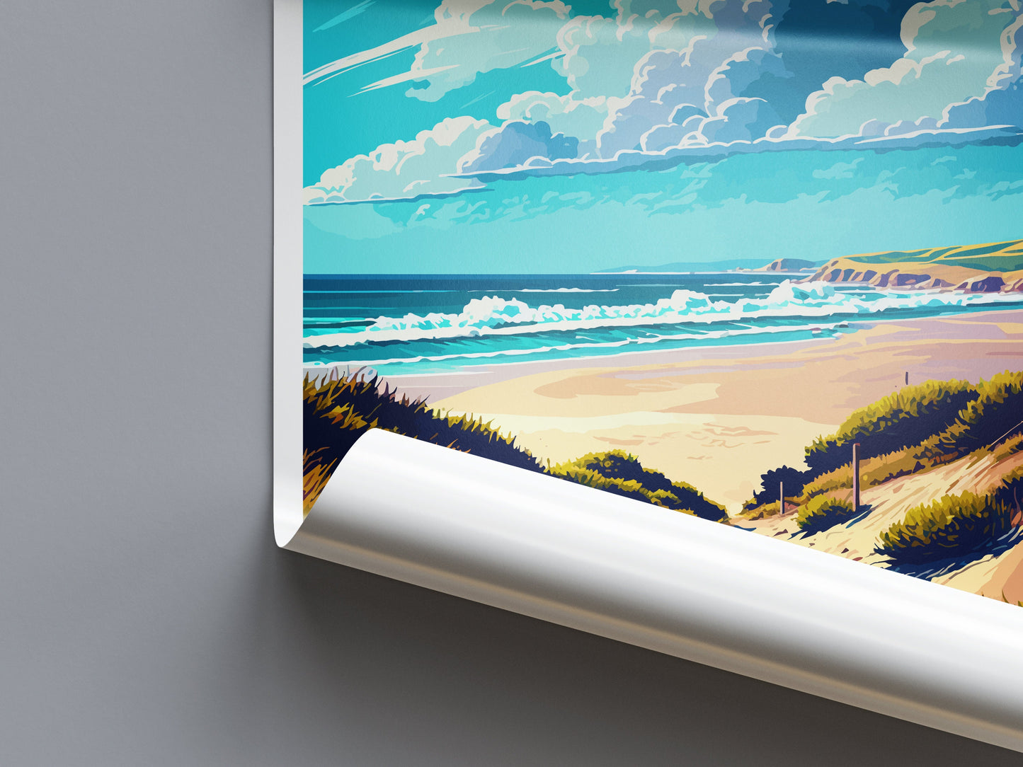 Half Moon State Beach Travel Print Wall Art Half Moon Beach Wall Hanging Home Décor Half Moon Beach Gift Art Lovers California Art Poster